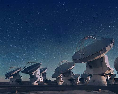 ALMA observatory at night